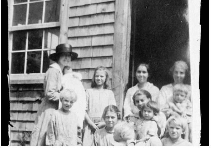 Margaret Harry with students