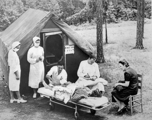 polio admissions tent circa 1944